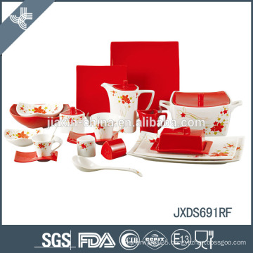 red like rose excellent quality luxury porcelain dinner set